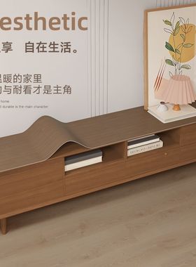 防水木纹皮革电视柜桌垫深色台面保护垫餐边柜鞋柜盖布茶几垫桌布