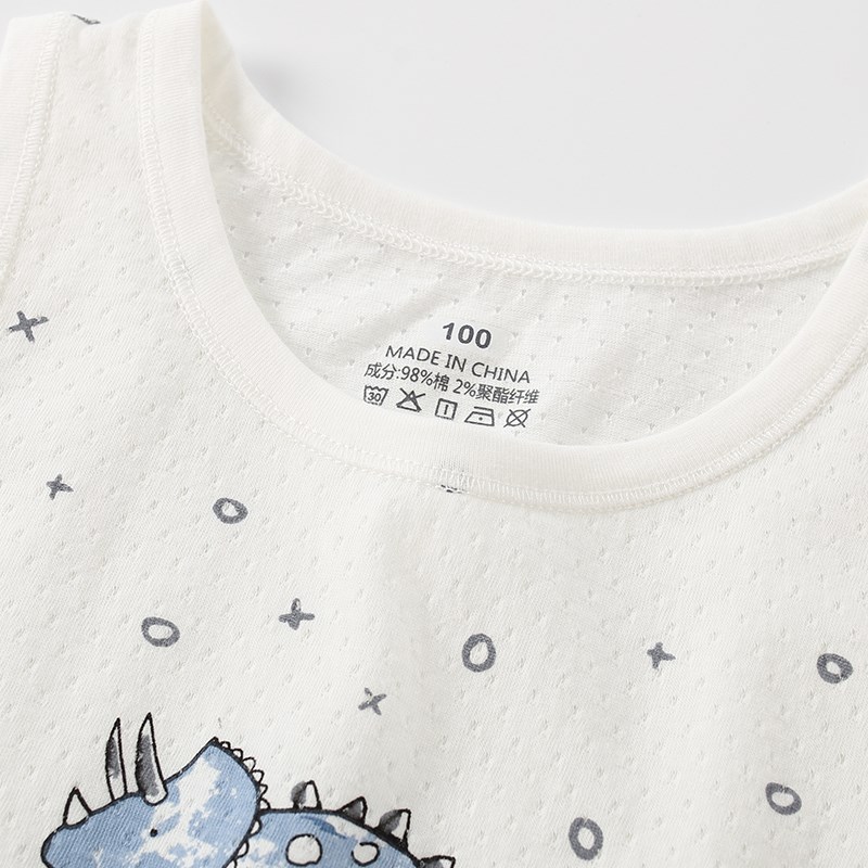 男童网眼背心纯女童宝宝无袖上衣夏季儿童小男孩打底外穿薄款睡衣