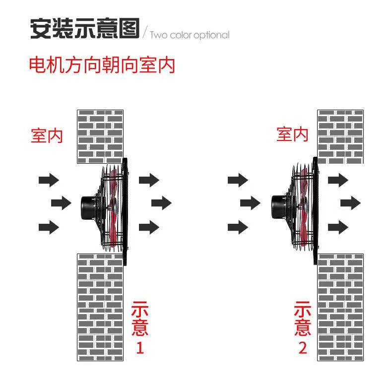 强力排气扇厨房抽油烟通风机16寸静音换气扇窗式墙壁铁排风扇480m
