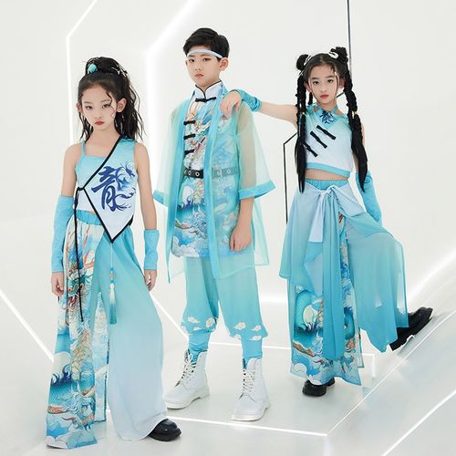 六一儿童节幼儿园爵士舞表演服女童国潮风女大童t台走秀表演服装