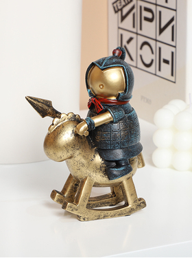 国潮古风创意战国兵马俑系列家居摆件玄关钥匙招财装饰品书房摆设