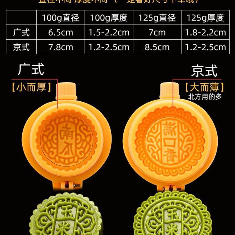 新款五仁手压式月饼模具家用50g-75-100-125克凤梨酥桃酥模子皮烘