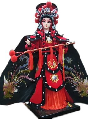 绢人中国风礼物客厅中式装饰品软装戏曲工艺品京剧人物摆件花木兰