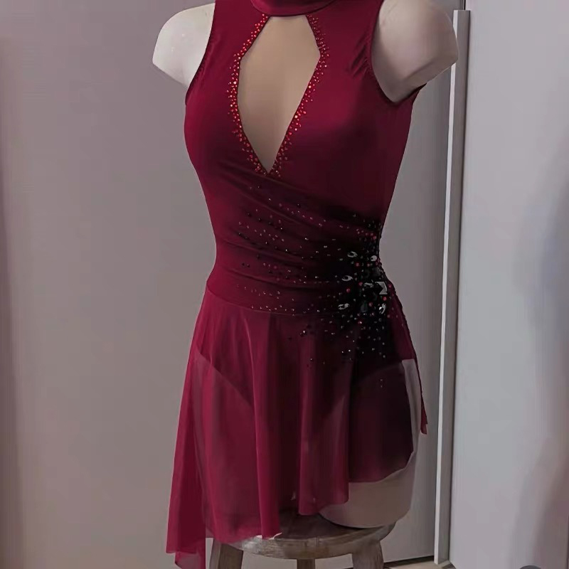 纳图薇艺术体操服啦啦操艺考滑冰服比赛儿童表演训练技巧服N1055