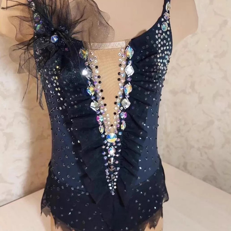 纳图薇艺术体操服啦啦操艺考滑冰服比赛儿童表演训练技巧服N1056