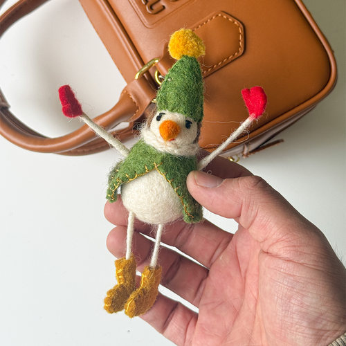 圣诞精灵风羊毛毡挂件