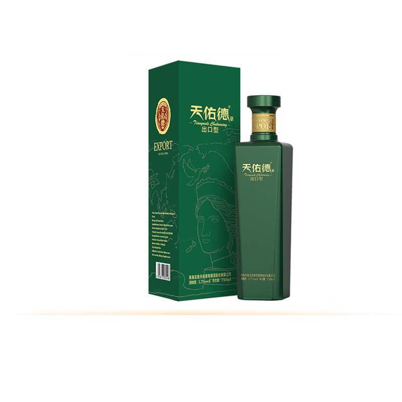 天佑德青稞酒绿瓶和平版52度出口型750ml大容量清香型白酒送礼
