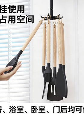 六角挂钩免打孔可旋转厨房浴室无痕章鱼收纳挂架钥匙壁挂式挂钩