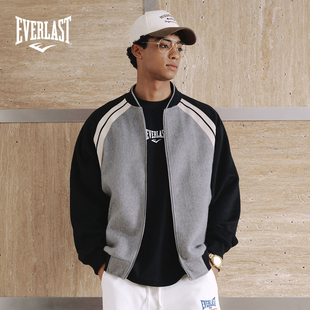 美国EVERLAST拳击美式 羊毛保暖宽松插肩棒球服外套 高街运动男女款