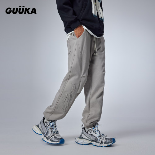 GUUKA重磅纯棉束脚卫裤