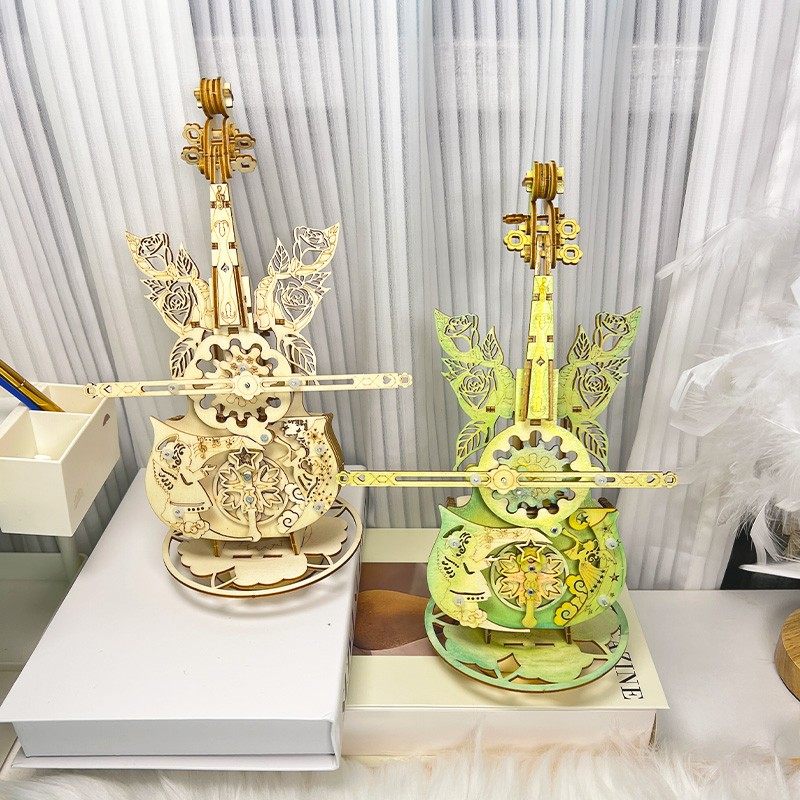 【可涂鸦】秘境大提琴音乐盒八音盒木质模型生日礼物礼物鸟之诗摆