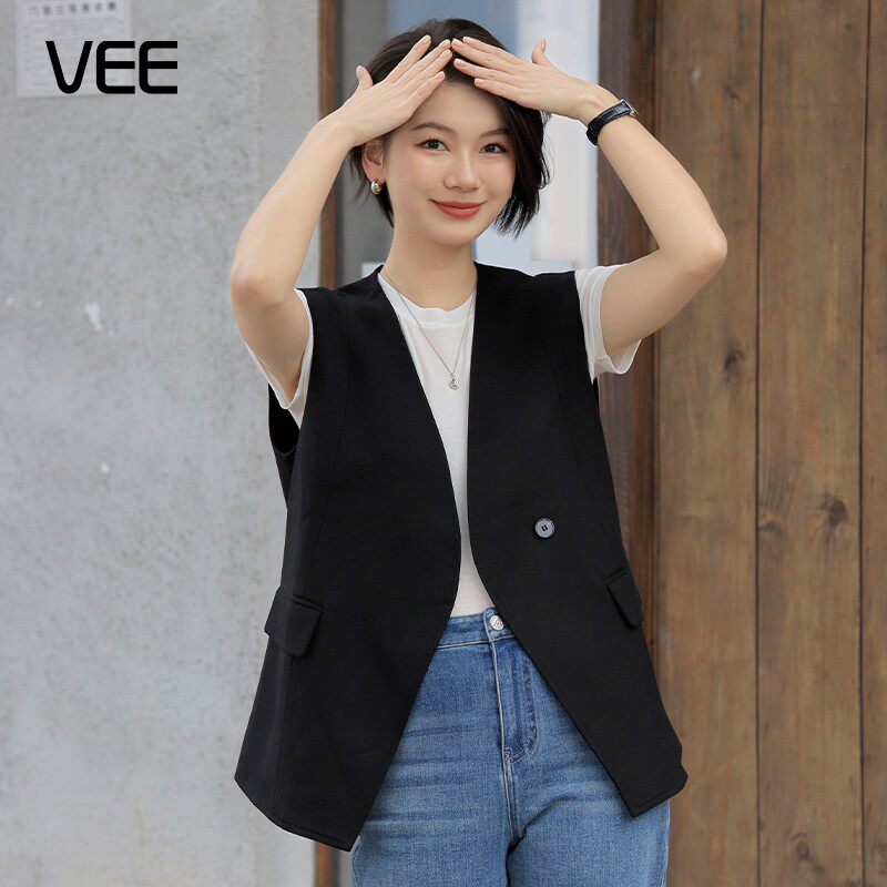 VEE【小行星】时尚休闲显瘦马夹新款气质重工百搭设计感马甲