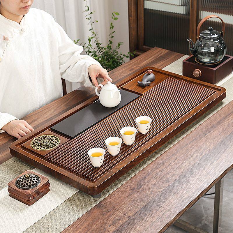 电木款茶盘实木整块茶台家用现代简约花梨木功夫茶具大号高档托盘
