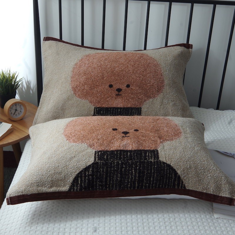 新款纯棉纱布枕巾一对装A类全棉卡通透气吸汗成人家用情侣枕头巾