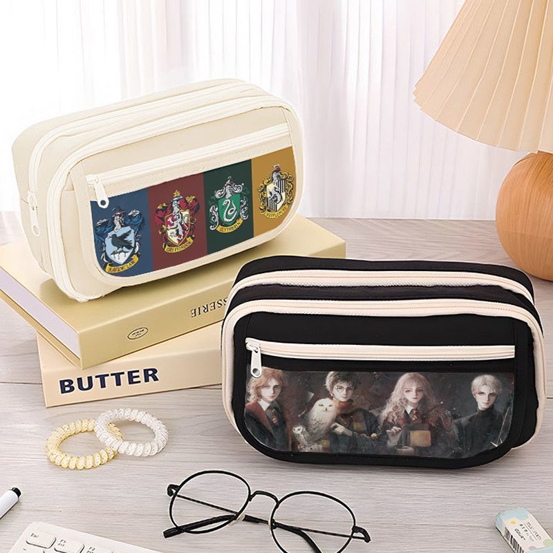 哈利波特学习用品笔袋小学初中女生男孩大容量文具盒多层高颜值周