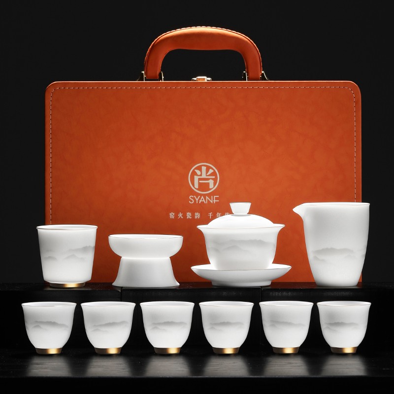 羊脂玉功夫茶具套装高端全套泡茶杯一整套茶壶器具泡茶专用上档次