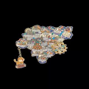 金属冰箱贴定制旅游纪念品文创城市热门景点流沙冰箱贴