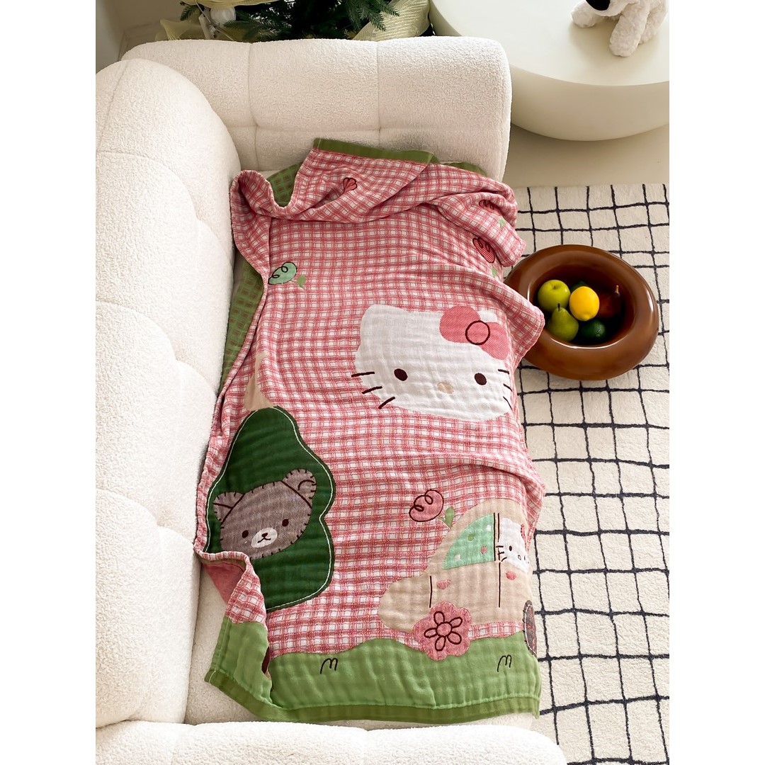 LW梨窝 可盐可甜  氛围感单品浴巾全棉四层色织提花浴巾