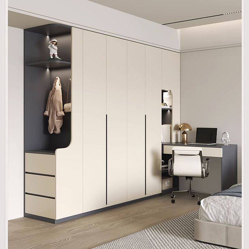 衣柜转角书桌书柜一体组合l型儿童床头柜家用卧室现代简约侧边柜