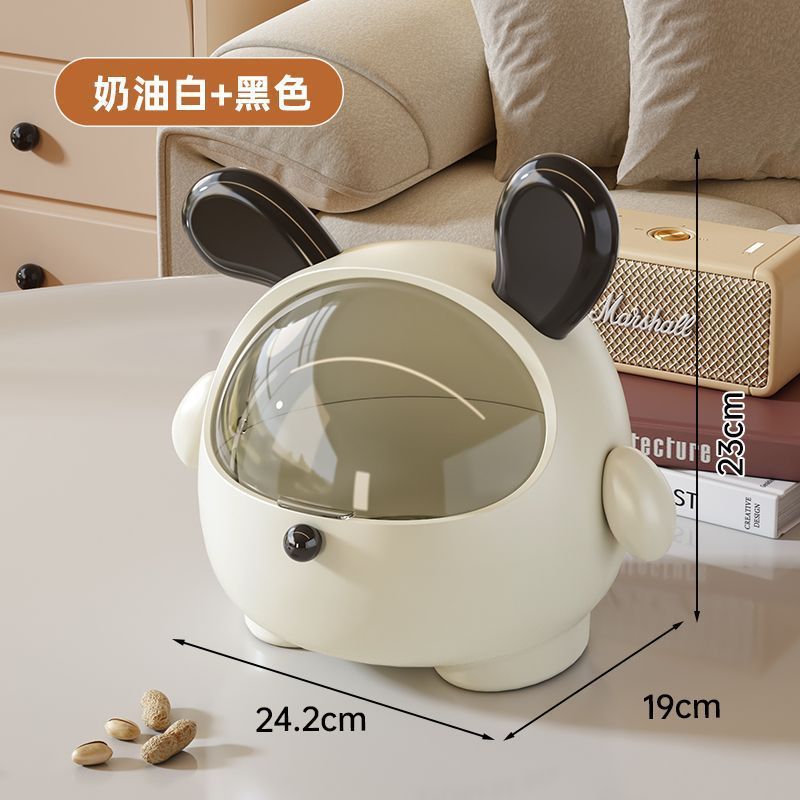 桌面垃圾桶可爱带盖大容量家用迷你高级感办公室桌上多功能收纳盒