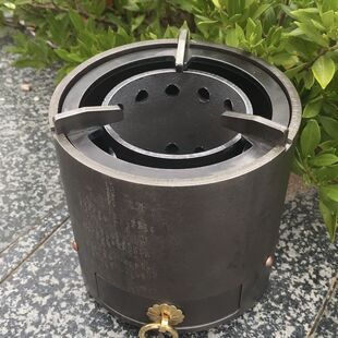 抖音同款炭火炉复古取暖铸铁小圆炉气化户外炭茶炉便携式小钢炮