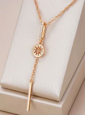 Kinel Hot Fashion Tassel Hollow Pendant Natural Zircon 585 G