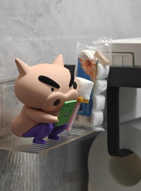 卫生间小摆件装饰品蜡笔小新盲盒周边肥嘟嘟不理不理左卫门粑粑时