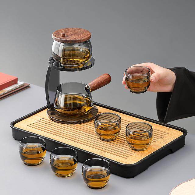 煌山玻璃懒人泡茶具套装2025新款轻奢高档茶水分离茶具茶台一整套,餐饮具,功夫茶具,淘宝优惠券,粉丝福利购,淘宝优惠卷