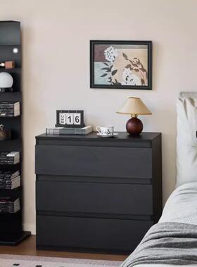 [香港包邮]黑色斗柜家用卧室收纳柜大容量简约现代抽屉柜多层储物