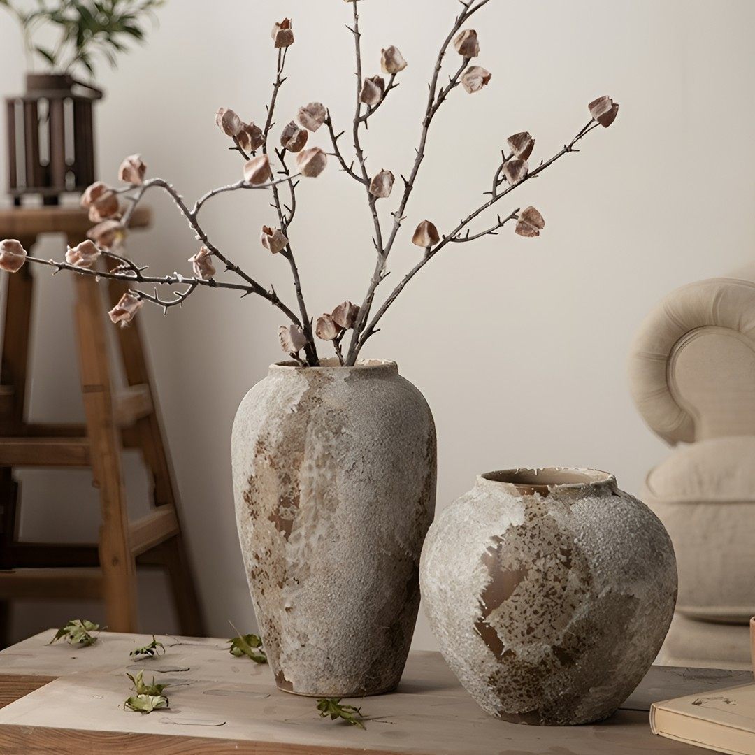 复古新中式陶罐侘寂风做旧装饰品摆件玄关电视柜插花水培陶瓷花瓶,鲜花速递/花卉仿真/绿植园艺,花瓶,淘宝优惠券,粉丝福利购,淘宝优惠卷