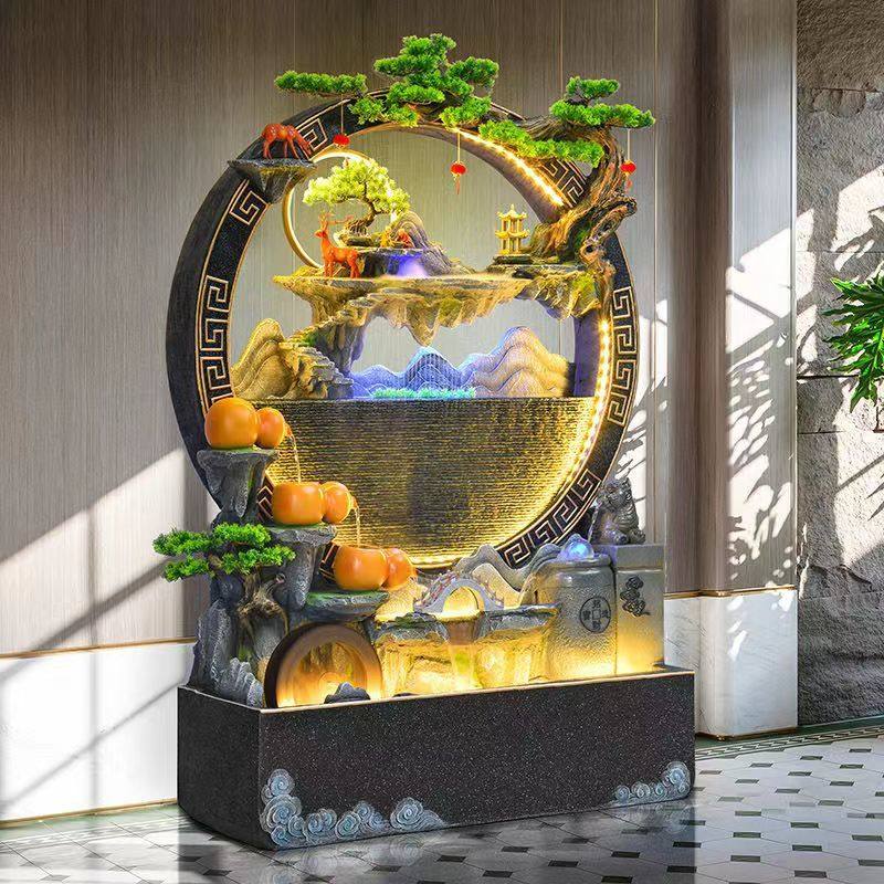 水幕墙流水屏风流水摆件屏风别墅玄关客厅招财葫芦假山循环水开业,家居饰品,流水摆件,淘宝优惠券,粉丝福利购,淘宝优惠卷