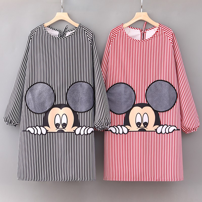 长袖围裙做饭工作服情侣上班厨房网红洋气长袖罩衣擦手松弛感专用