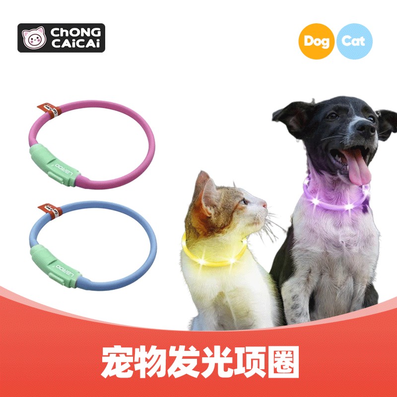 LaRoo莱诺F35狗狗发光项圈起司猫咪宠物夜间遛狗灯脖套小型犬脖圈
