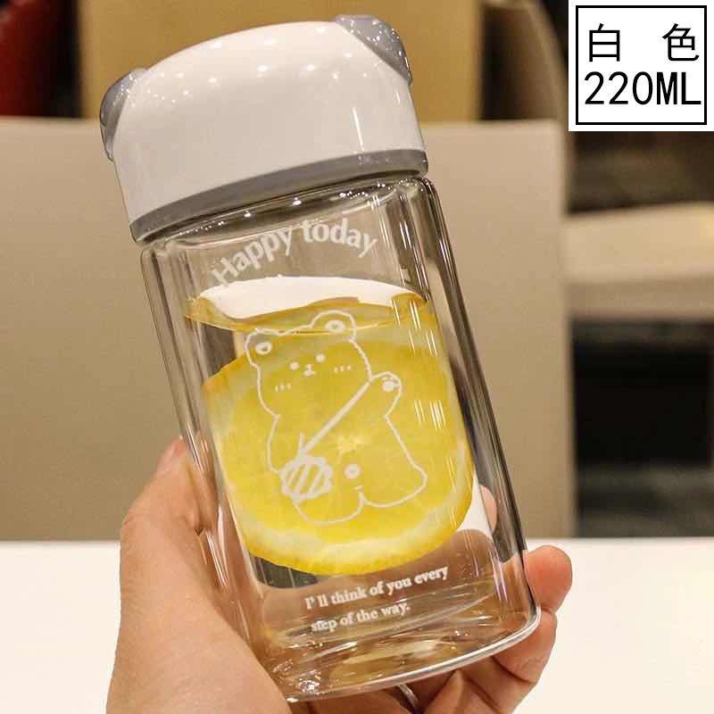 玻璃杯双层耐热玻璃杯少女心ins风便携可爱小巧学生卡通韩版网红