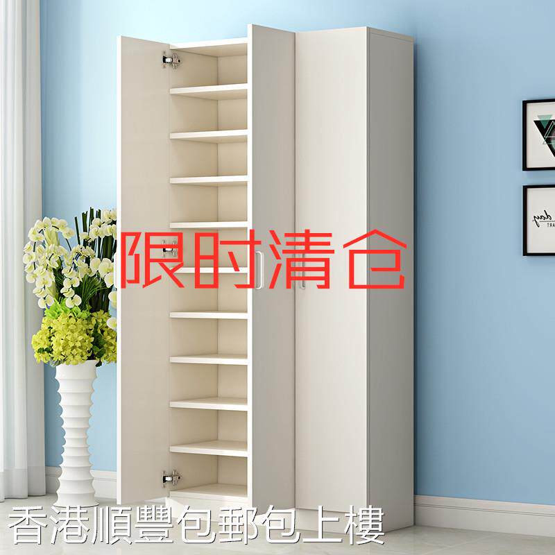 现代简约多层实木鞋柜 可订制家用门口鞋架 台湾运送安装服务
