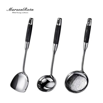 MarsenRotn不锈钢锅铲炒菜盛汤汤勺耐高温锅铲勺漏勺