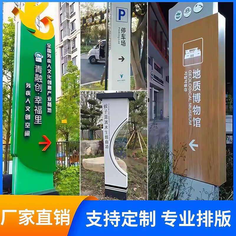 导视牌学校室内指示牌景区导向牌停车场发光导视牌立式户外标识牌