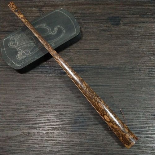 高档文玩空白宣纸折扇九寸天然斑竹老蚊帐杆梅鹿扇骨花纹凹凸感强