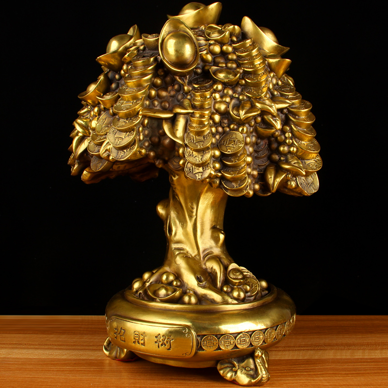 铜元宝摇钱树摆件 铜摇钱树摆件 铜元宝树摆件