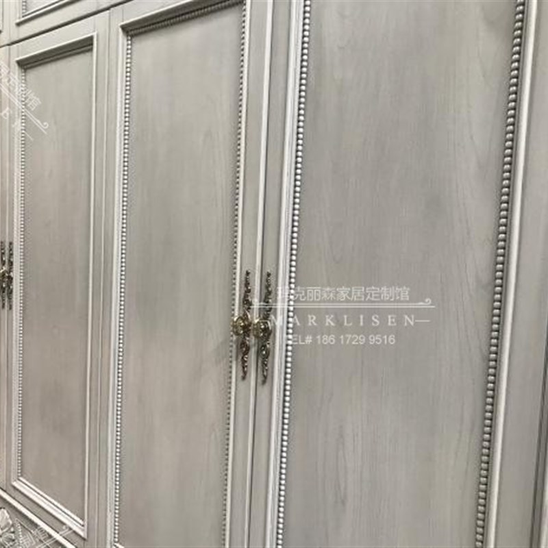 推拉门衣柜轻奢风家用卧室移滑门衣橱建筑复兴美式衣帽间六门衣橱