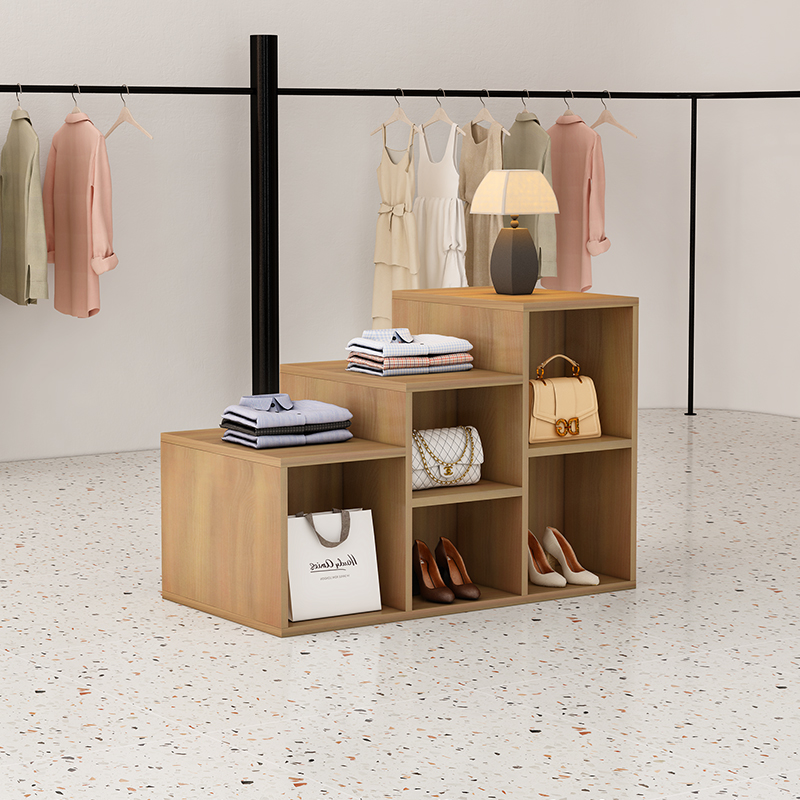 服装店双面格中岛柜女装店铺中间摆放陈列流水台鞋包展示柜展示桌