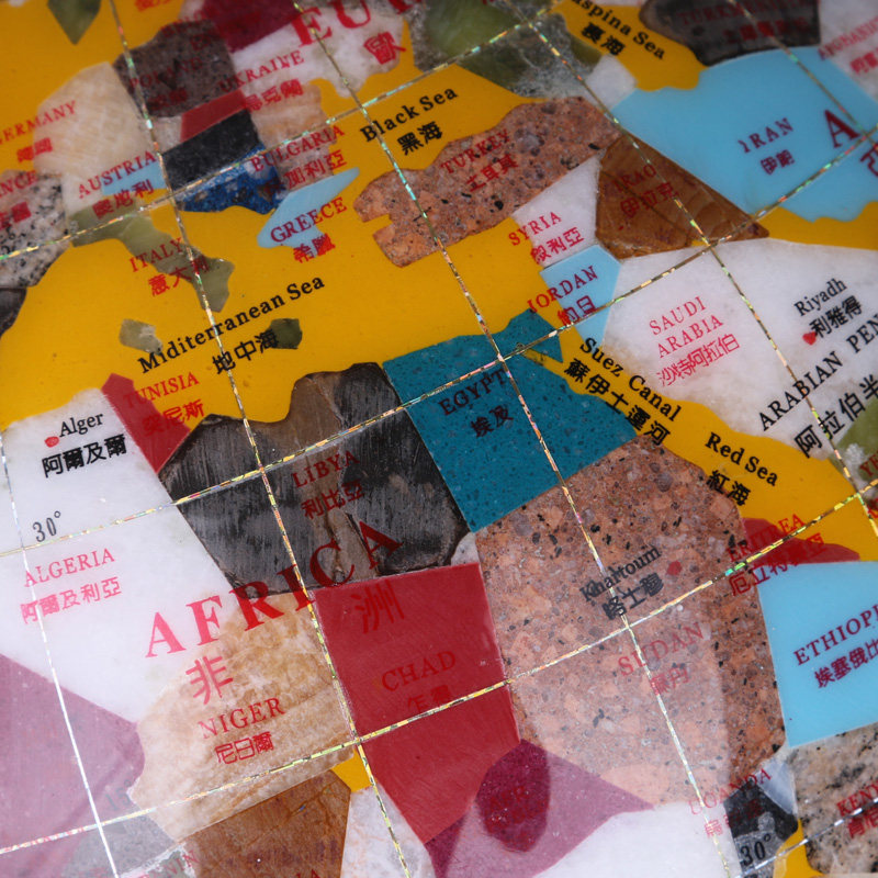 智慧象黄色宝石地球仪15cm小号 欧式工艺品 办公室书房摆件拉丝工