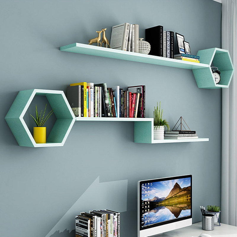 客厅墙上置物架电视墙装饰收纳架子卧室壁挂创意书架背景墙隔板