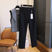 女烟管裤 显瘦神裤 裤 M标后开叉休闲百搭直筒九分西装 2023春新款