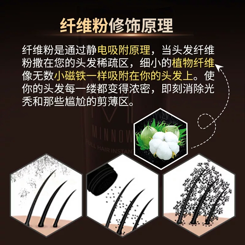 MINNOW密发纤维粉发际线鬓角补发神器男女秃头稀发快速遮盖