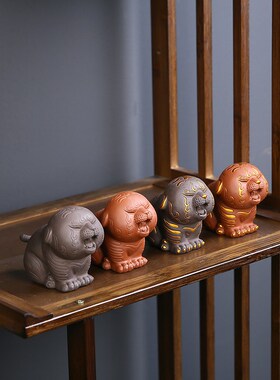 家居摆件可爱生肖虎玄关客厅办公室桌面装饰轻奢乔迁礼物茶宠茶玩
