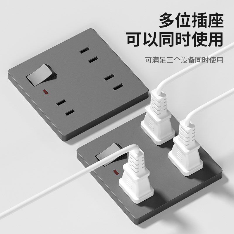 一开6六孔插座86型面板二二二3插四眼三位4四六6插座带开关多孔插