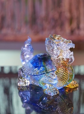 琉璃龙龟貔貅神兽茶宠摆件可养招财禅意茶道配件茶几精品八卦摆件