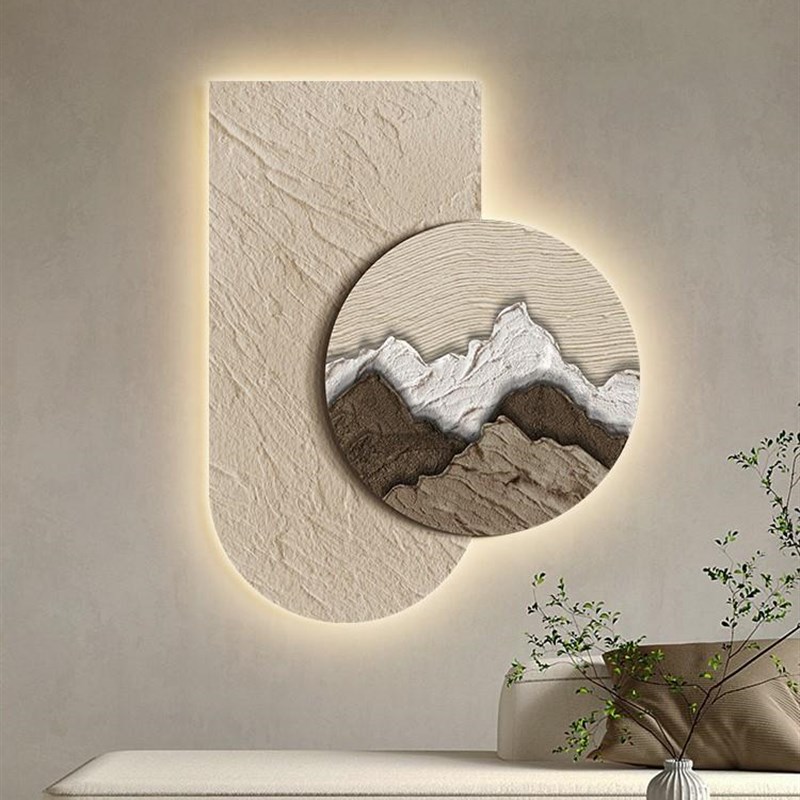 网红侘寂客厅装饰画气氛灯画高墙级感肌理玄关风挂画抽象卧室背景