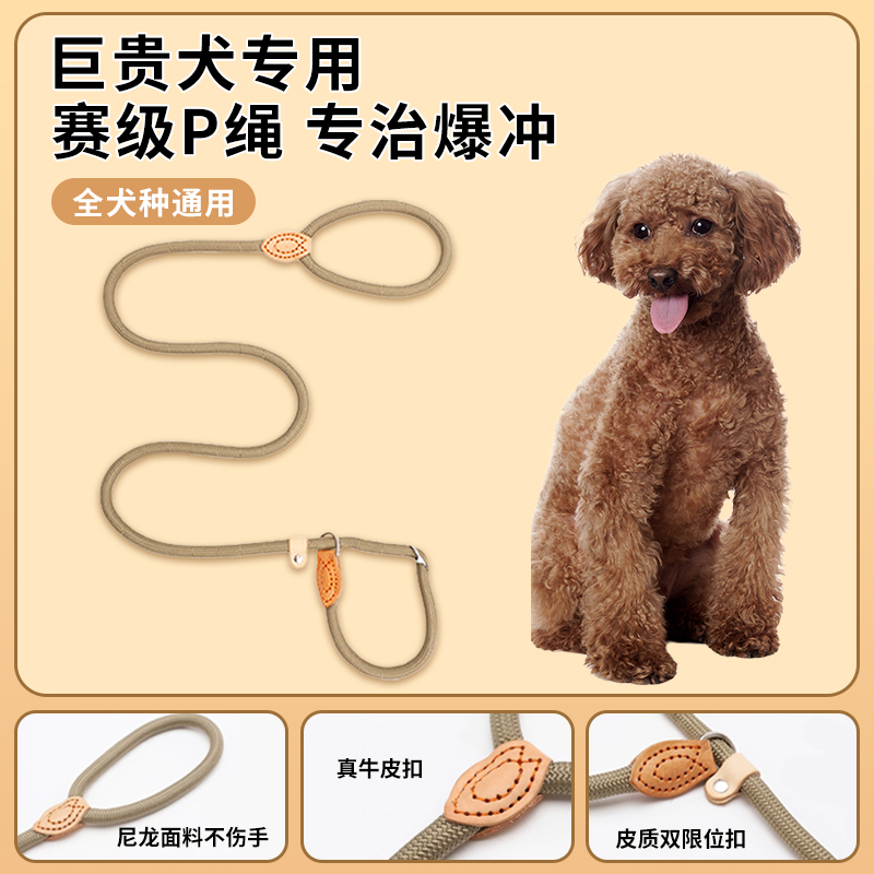 巨贵犬狗狗绳子防爆冲P链遛狗牵引绳防挣脱狗链子中大型犬